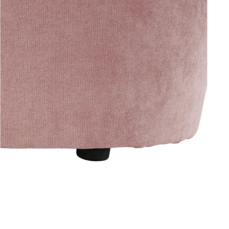 Klubové kreslo s taburetom púdrová ružová látka