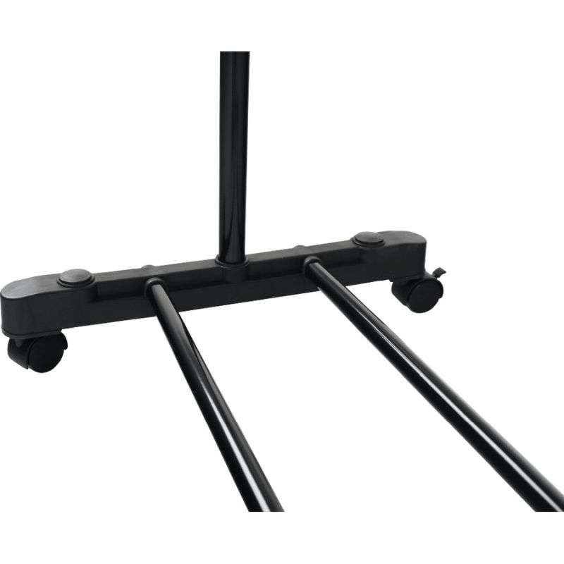 Pojazdný vešiak, nerezový, kov+čierny plast