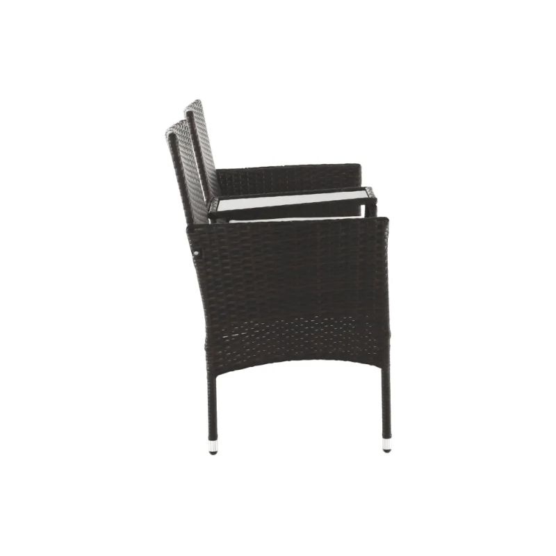 2-sed so stolikom s vankusmi, hnedá-krémová