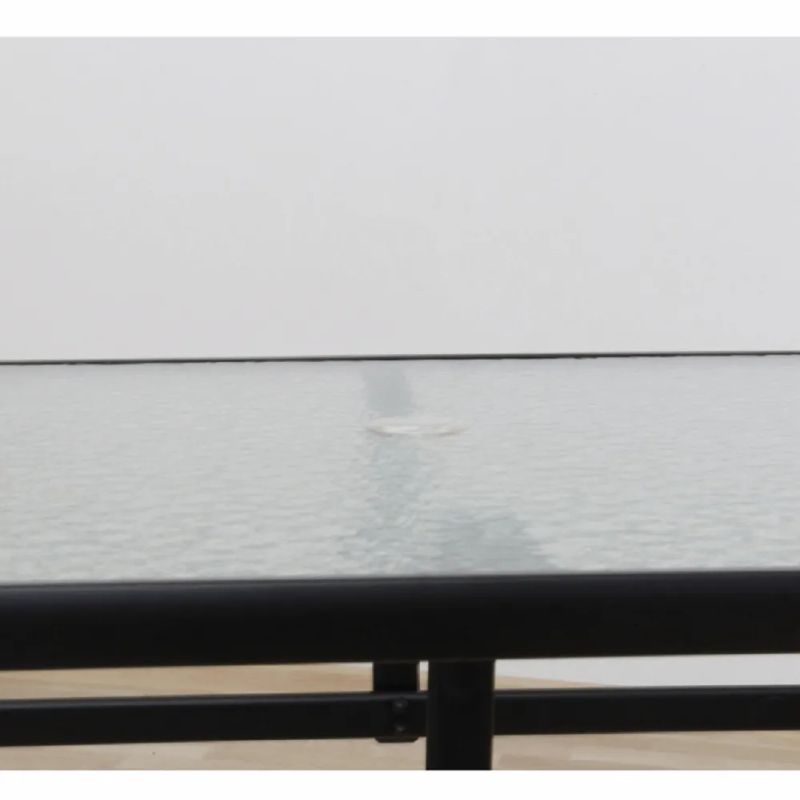 Záhradný stôl, tvrdené sklo/oceľ