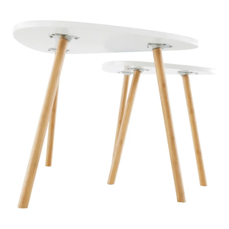 Sada dvoch konferenčných stolíkov, biela/prírodná