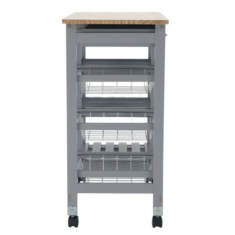 Servírovací vozík v decentnej sivej farbe