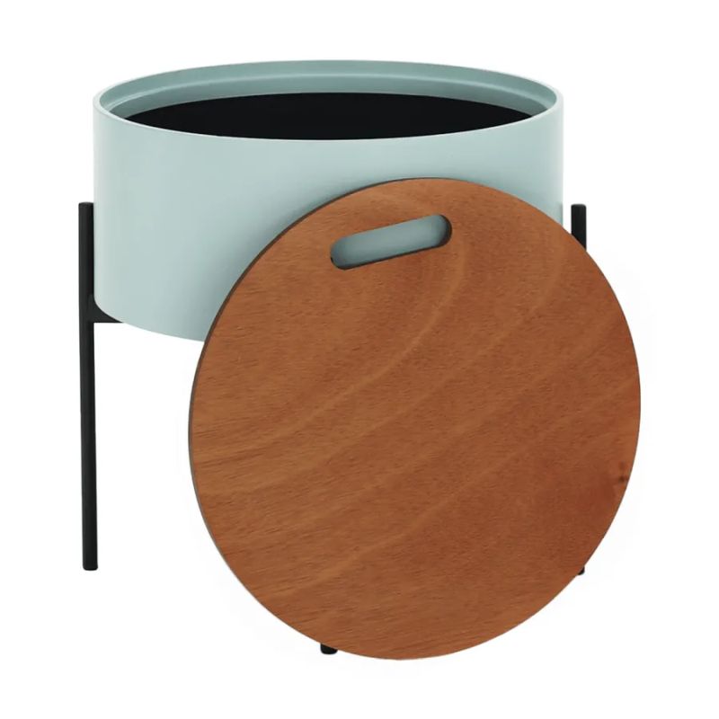 Príručný stolík s úložným priestorom, neo mint/prírodná/čierna