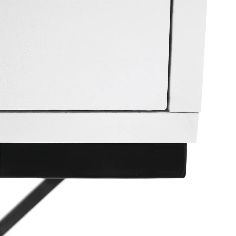 Moderný príručný/nočný stolík, biela/čierna