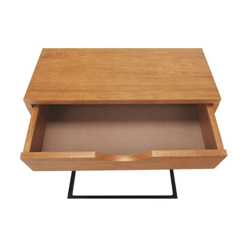 Moderný príručný/nočný stolík, dub/čierna