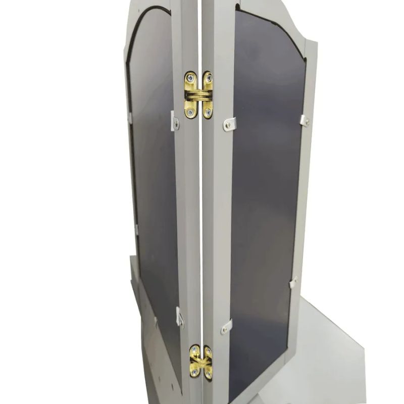 Toaletný stolík v barokovom štýle, sivá/strieborná