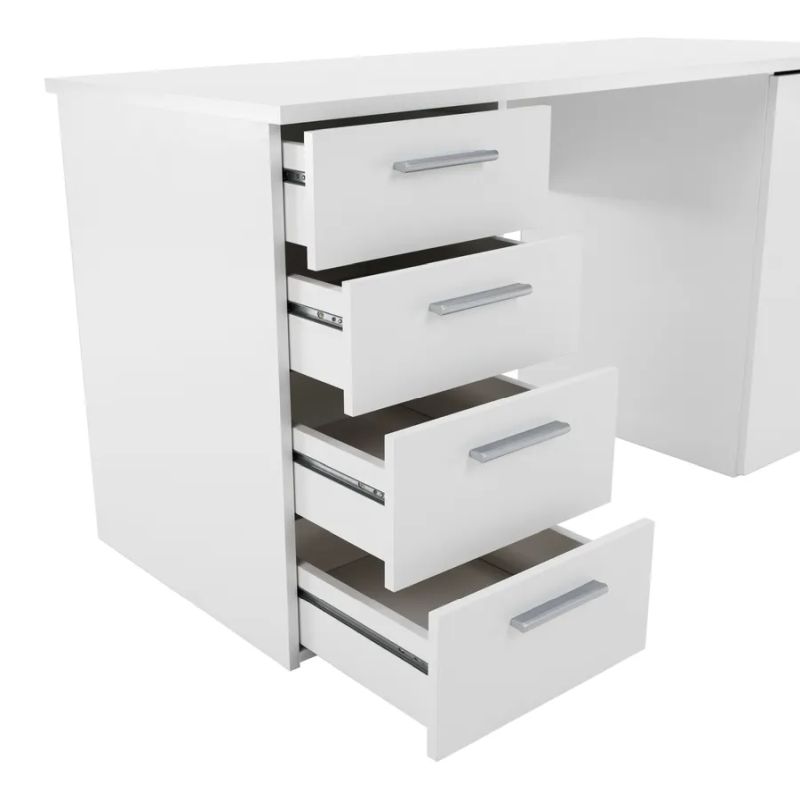 Praktický písací stôl vo farbe biela