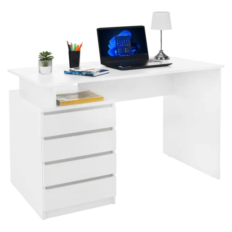 Štýlový počítačový stôl v bielej farbe