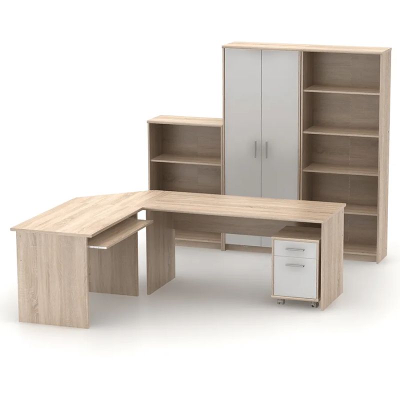 Kancelársky stôl z kvalitnej DTD, 148cm, obojstranný, dub sonoma