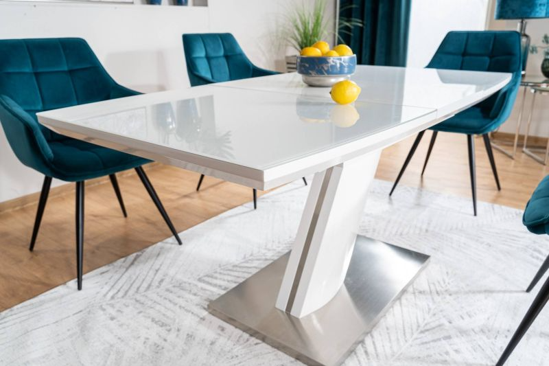 Stôl rozkladací s jedinečným dizajnom 120-160, biely mat