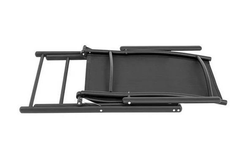 Záhradné polohovacie a skladacie kreslo čierne