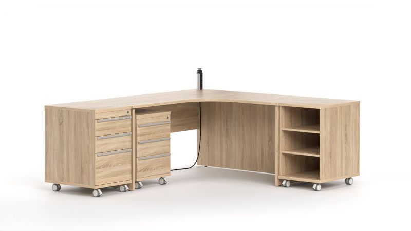 Moderný kancelársky stôl SRD-1600, rohový, PRAVÝ - viac farebných prevedení