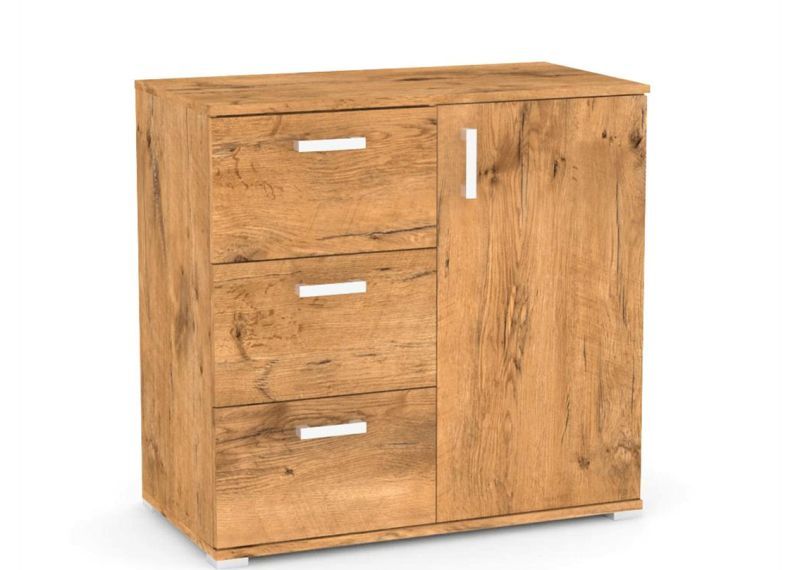 Praktická komoda 3-zásuvková s dvierkami - viac farebných prevedení