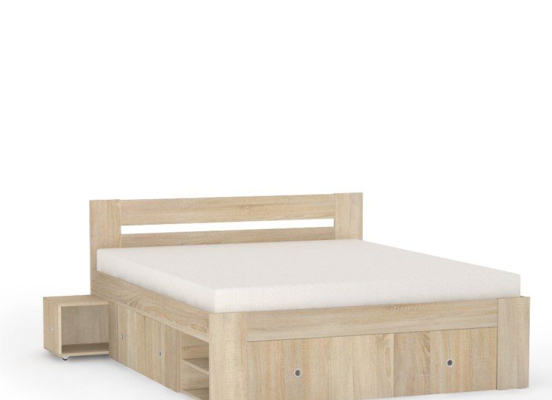 Dvojlôžko s úložným priestorom a vstavanými nočnými stolíkmi 160 - viac farebných prevedení
