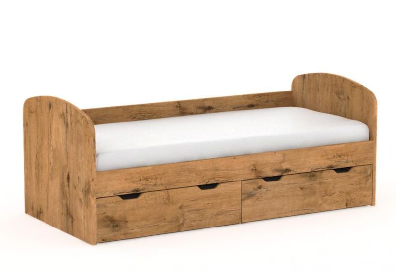 Posteľ s 2 zásuvkami so zaobleným čelom, 90 - viac farebných prevedení