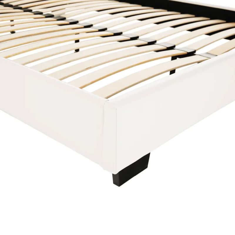 Manželská posteľ 160x200 v bielej textilnej koži