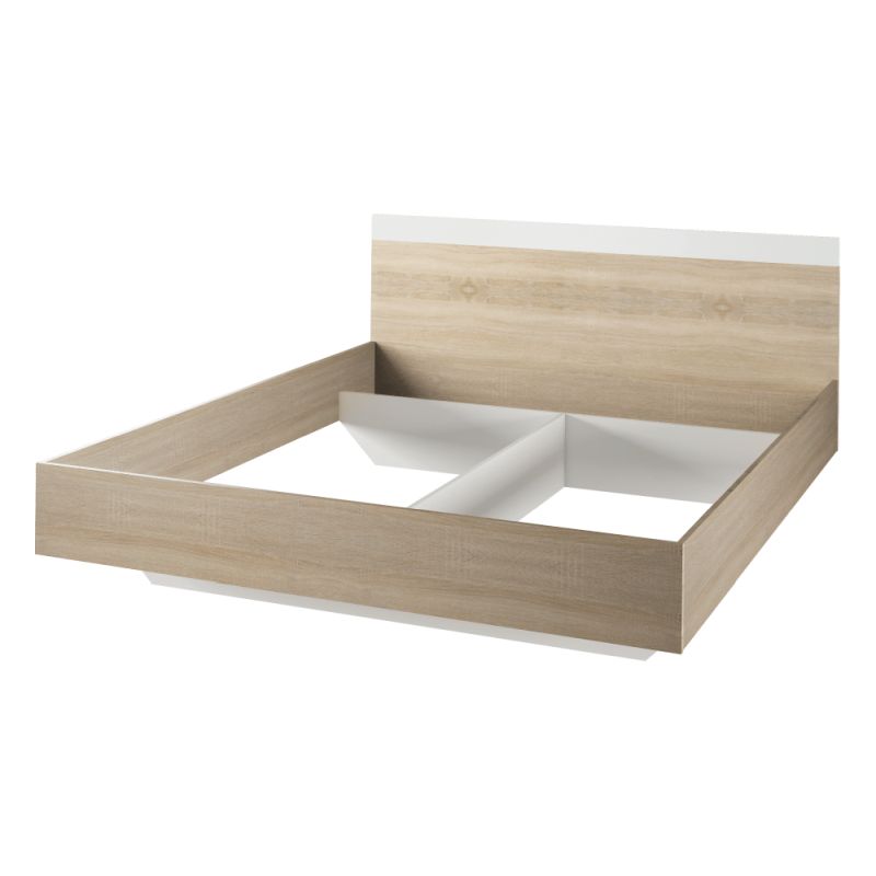 Moderná posteľ 180 vo farebnom prevedení dub sonoma a biela