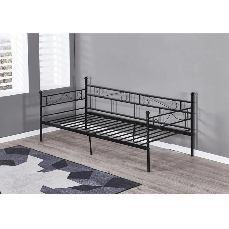 Kovová pohovka - jednolôžko 90, čierna
