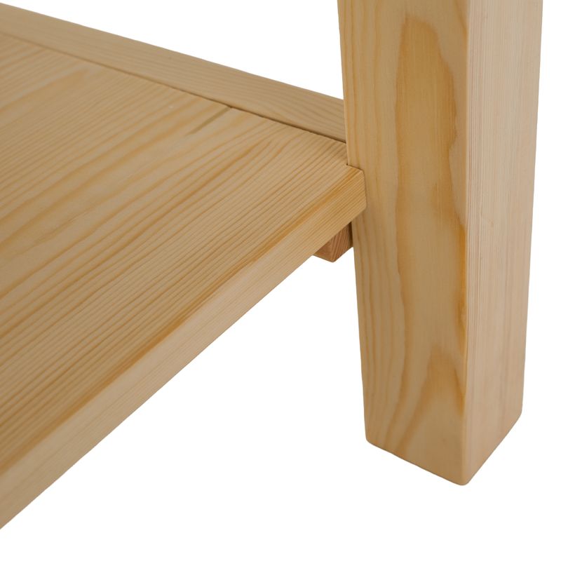 Jednoduchý nočný stolík z masívneho borovicového dreva, prírodná