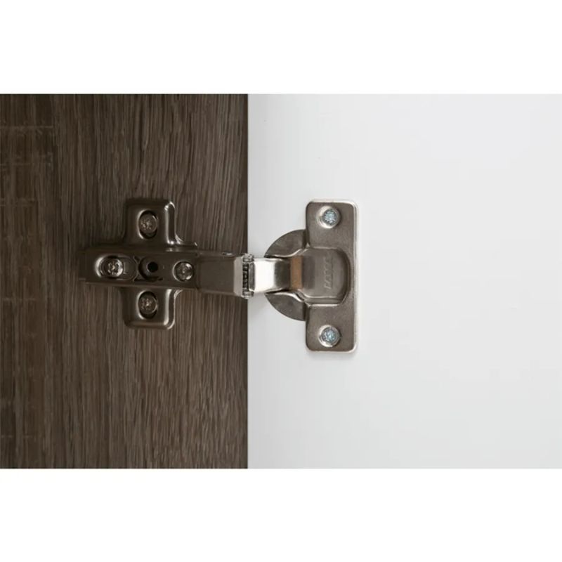 Komoda 3-dverová s dvomi zásuvkami, dub sonoma tmavý -biela vysoký lesk