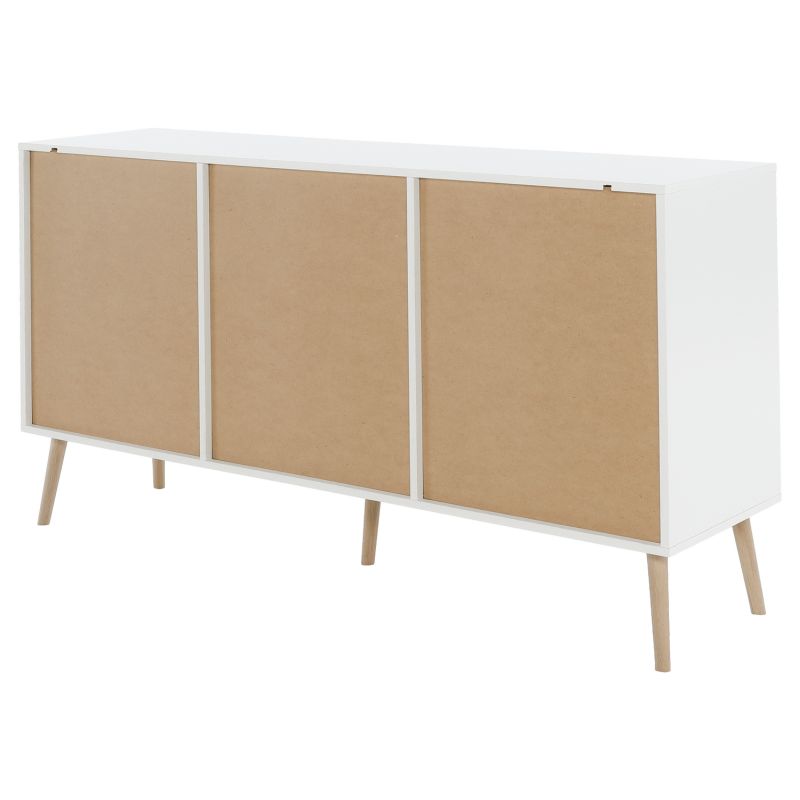 Moderná komoda 2 dverová, trojzásuvková, dub sonoma-biela