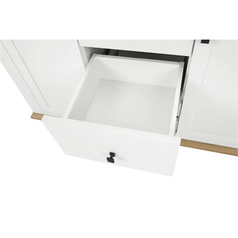 Komoda v modernom prevedení 3x zásuvka, 2x dvierka, biela-dub grand