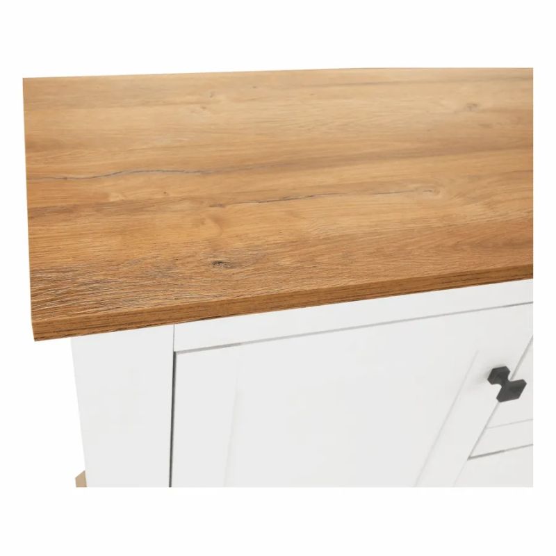 Komoda v modernom prevedení 2x zásuvka a 4x dvierka, biela-dub grand