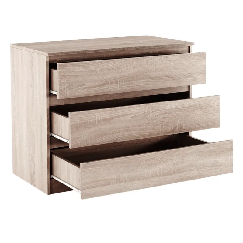 Komoda v prevedení dub sonoma, 3x zásuvka