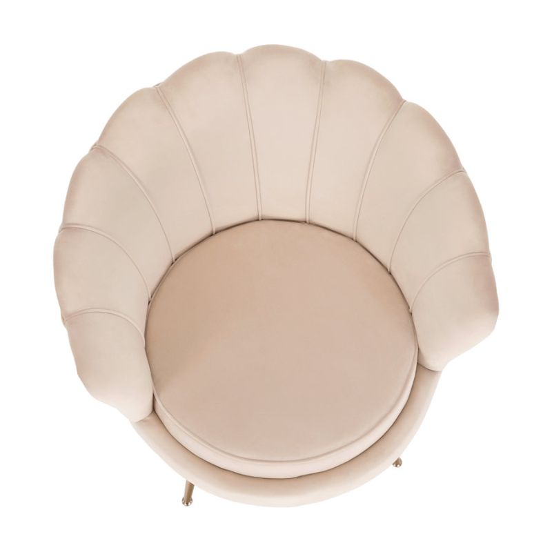 Kreslo v štýle Art-deco, béžová Velvet látka-gold chróm-zlatý