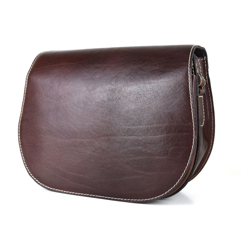 Luxusná kožená lovecká kabelka, skrytý magnet, hnedá farba