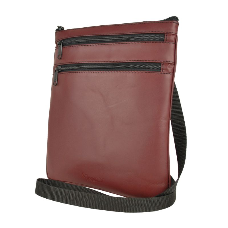 Elegantná kožená taška, viacúčelové púzdro v bordovej farbe