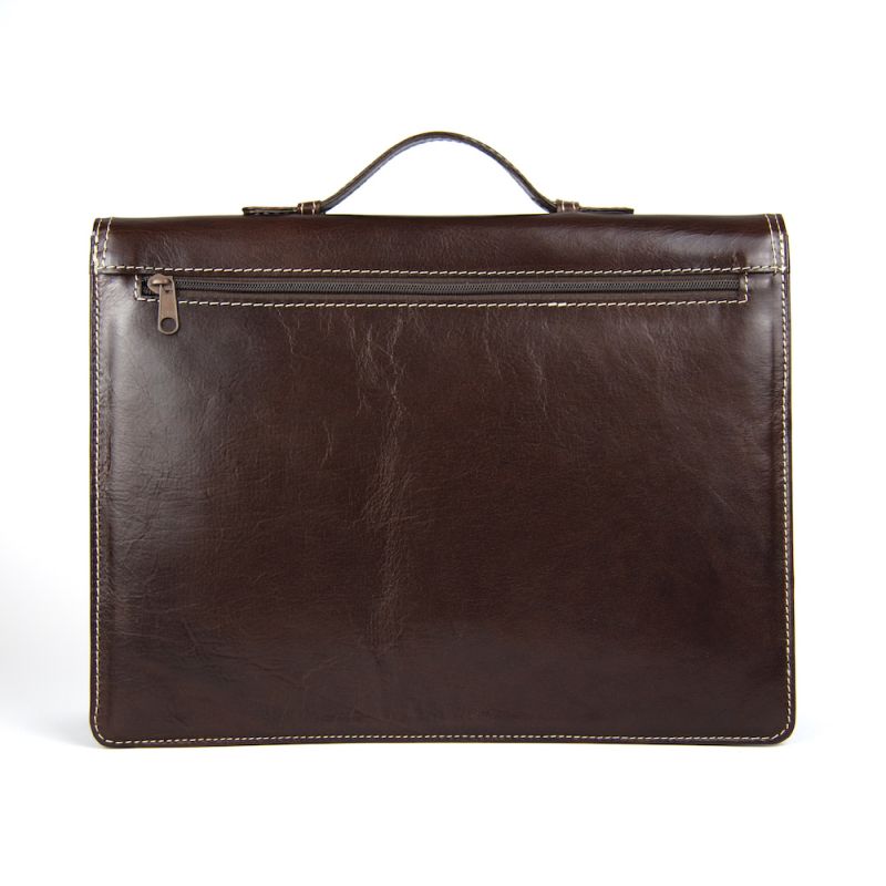 Luxusná elegantná kožená aktovka z pravej kože v hnedej farbe 8170