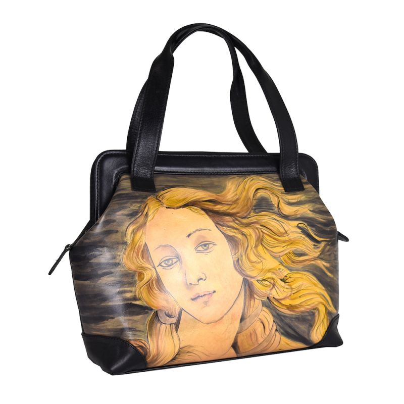 Ručne maľovaná kabelka inšpirovaná motívom Sandro Botticelli - Zrodenie Venuše