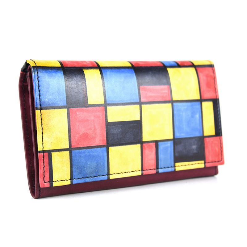 Ručne maľovaná kožená peňaženka 8542 s motívom Mozaika
