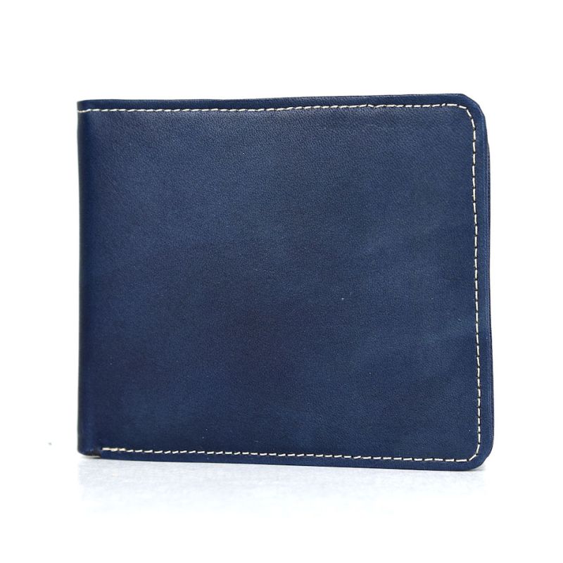 Peňaženka z prírodnej kože 7992 v modrej farbe, ručne tamponovaná