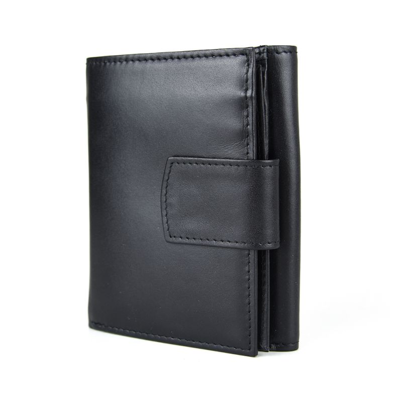 Kožená unisex peňaženka v čiernej farbe