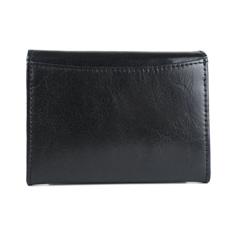Malá dámska kožená peňaženka, čierna farba