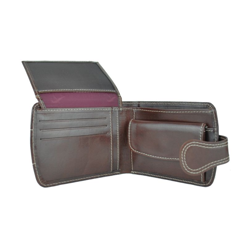 Luxusná elegantná kožená peňaženka 8467 v tmavo hnedej farbe