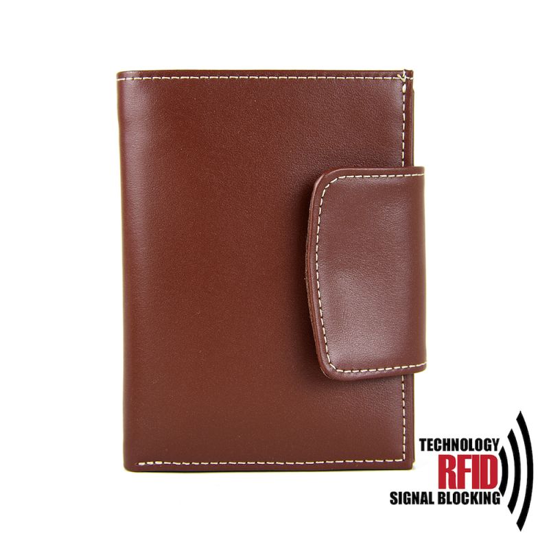 Kožená RFID peňaženka vybavená blokáciou RFID-NFC, hnedá farba 8211