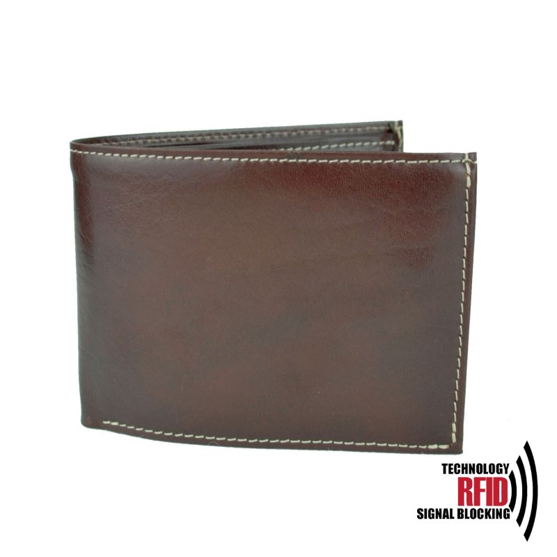 Kožená RFID peňaženka vybavená blokáciou RFID-NFC, hnedá farba 8552