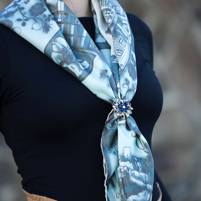 Módna hodvábna šatka SLOVENSKO WINTER, 90 x 90cm