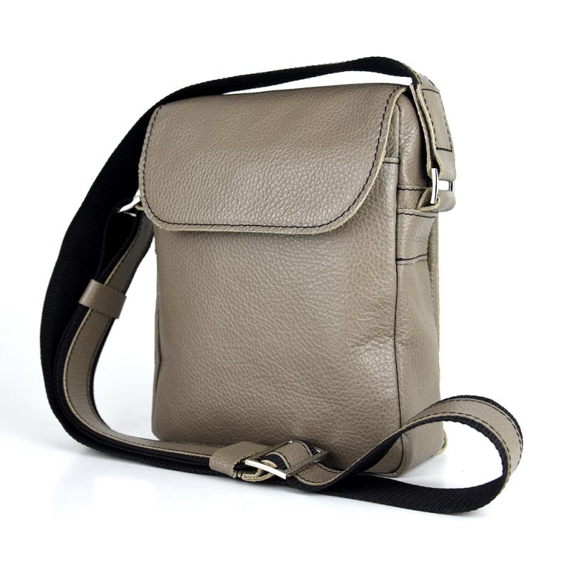 Luxusná crossbody kožená etuja z pravej kože v khaki farbe