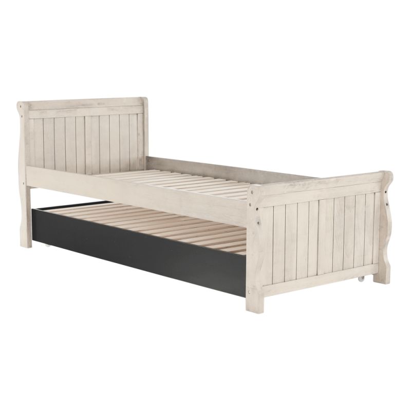 Posteľ s prístelkou, antická biela, 90x200