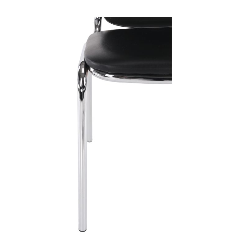 Zasadacia stolička čierna ekokoža