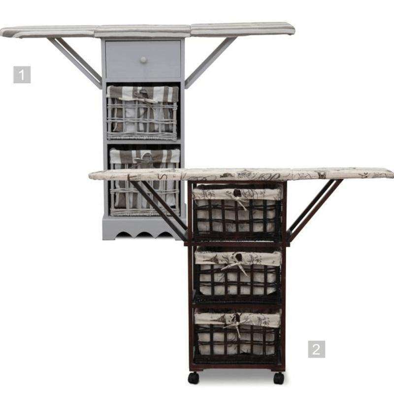 Žehliaca doska, 2 košíky, sivá