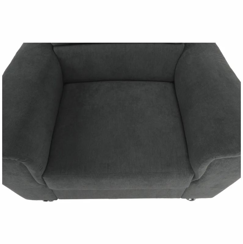 Moderné kreslo v sivej látke