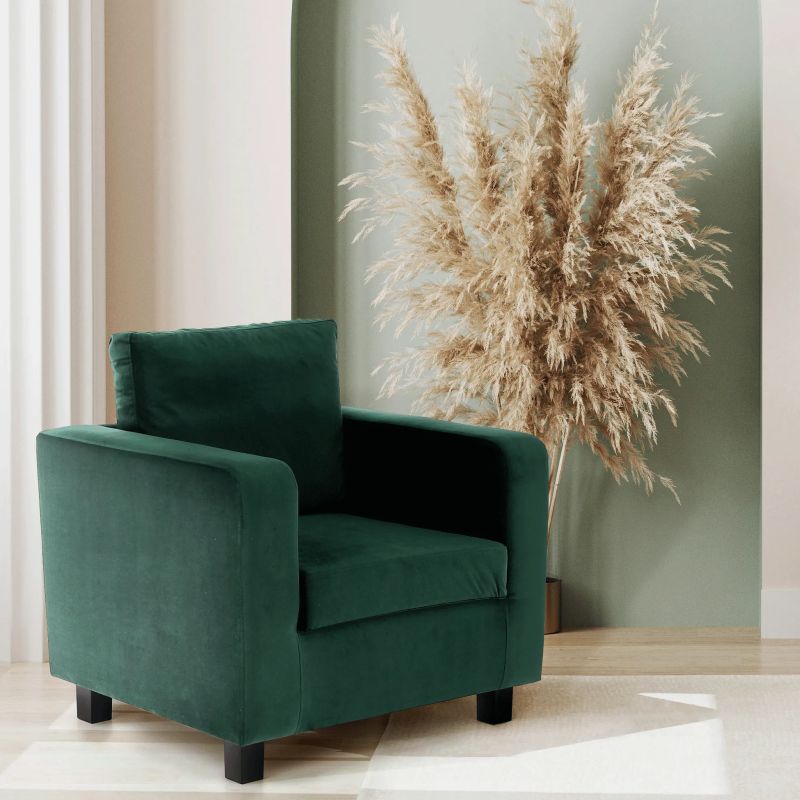 Celočalúnené kreslo, smaragdová látka