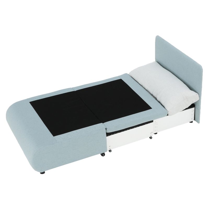 Moderné rozkladacie kreslo s úložným priestorom, mentolová-krémová