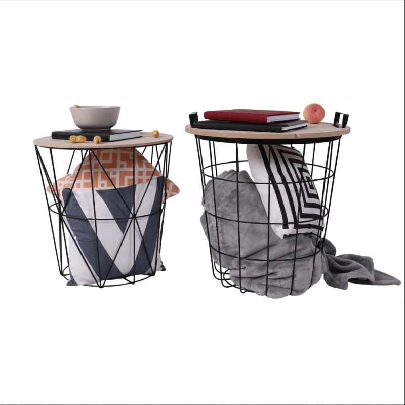 Netradičný príručný stolík TYP 3, prírodná-čierna