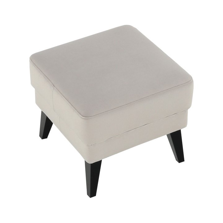 Moderný taburet, krémová-čierna